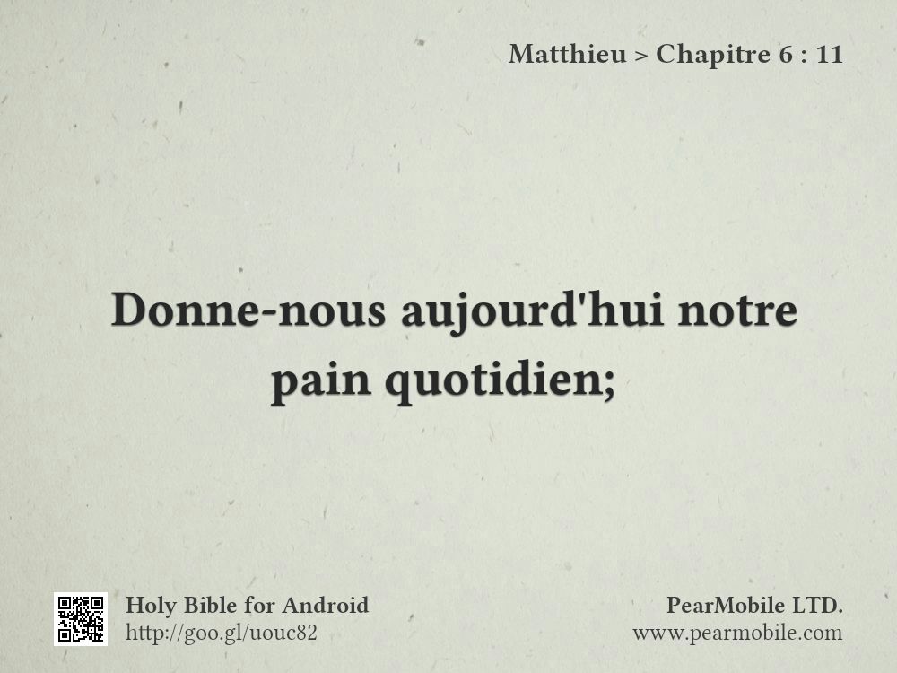 Matthieu, Chapitre 6:11